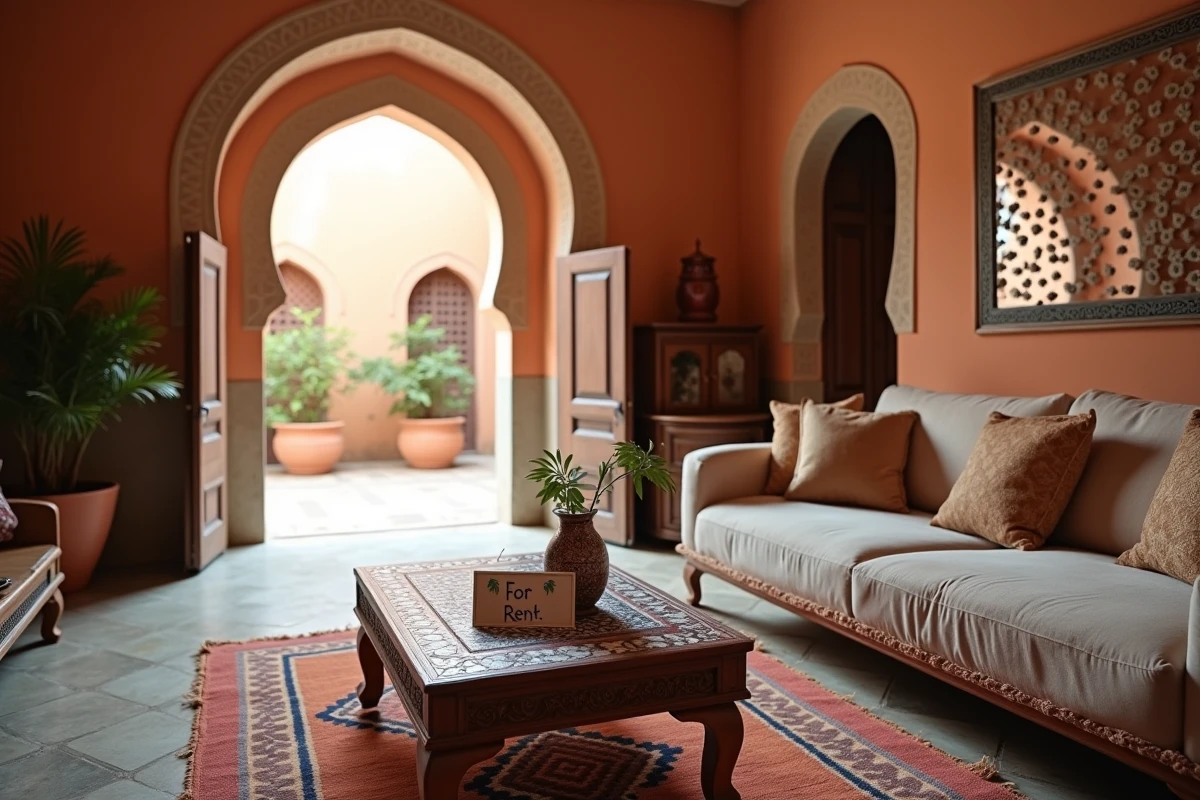 Appartement meublé à Marrakech prêt à la location avec décoration traditionnelle marocaine