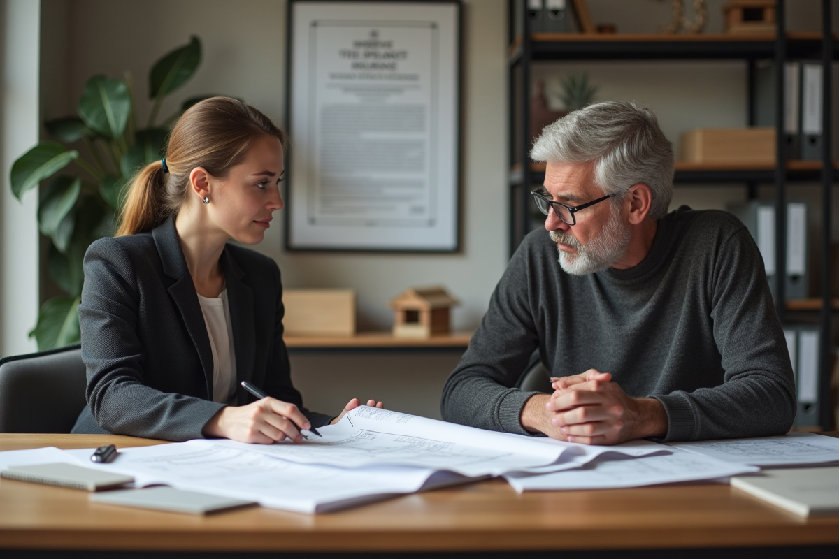 Architecte jeune étudiant examine plans dans bureau moderne