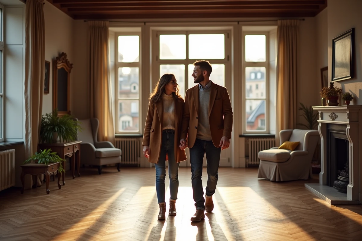 Jeune couple dans un appartement lyonnais rénové